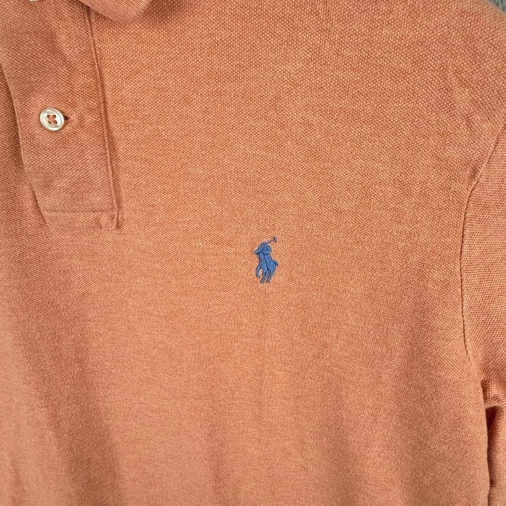 Polo Ralph Lauren Polo Shirt Mens‎ L Classic Fit Orange S/S Preppy Pony Logo